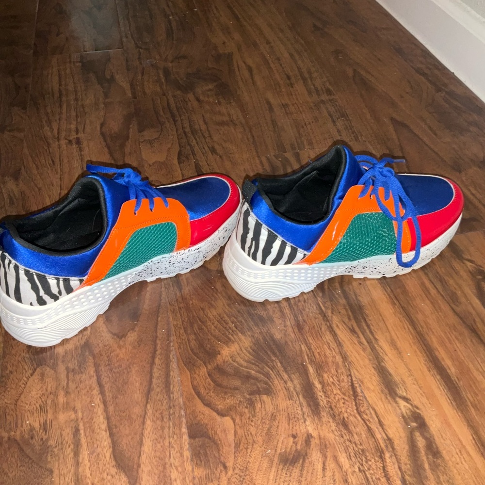 Colorful Zebra Print Sneakers - Picture 3 of 4
